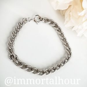 Sterling Silver 925 Twisted Link Bracelet